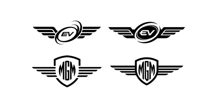 Winged Logos For EV And MGM Brands