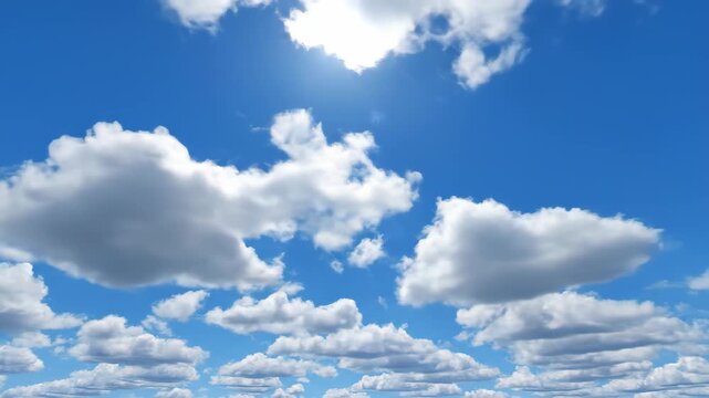 Blue sky, white clouds, clear sky scene, blue sky, white clouds, sunny background