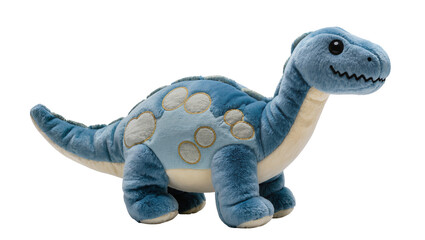 Blue plush Brontosaurus dinosaur toy with light blue spots © Sophia