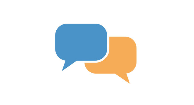 Two speech bubbles flat icon on a white background