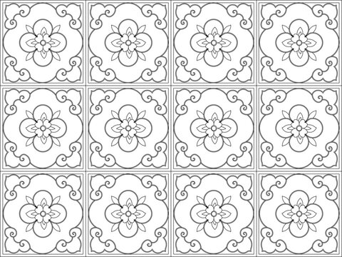 Geometric line pattern collection presenting structured ornamental ceiling finish line selections and elegant parallel outline border textures for etnic traditional classic baground blueprint styles