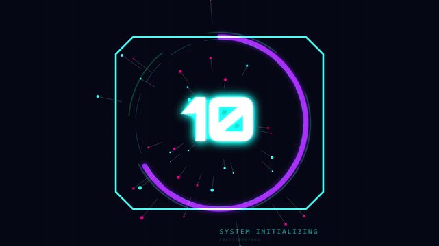 Digital countdown timer displaying number thirteen neon glow interface