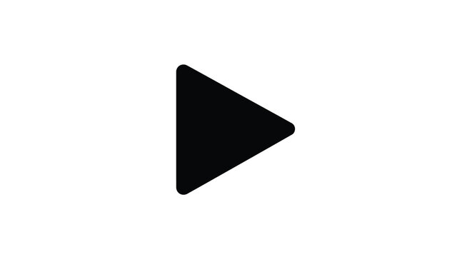 Black play icon silhouette on a white background