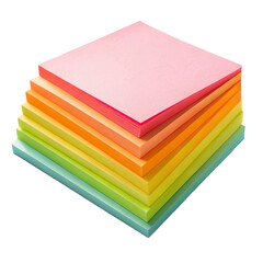 Fototapeta premium Colorful sticky notes stack isolated for planning and reminders