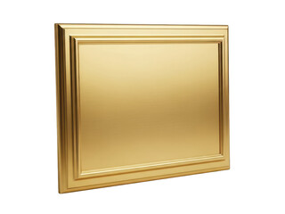 Fototapeta premium Empty rectangular gold frame with ornate border isolated on transparent background for luxury display