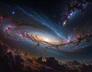 Cosmic galaxy spiral nebula