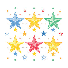 Obraz premium Colorful stars illustration on white background
