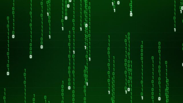 Digital information flowing binary code abstract background