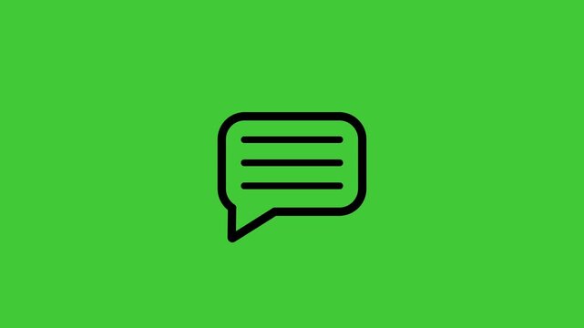 Speech bubble chat icon animation isolated background. Message icon. Communication or comment chat symbol animation.