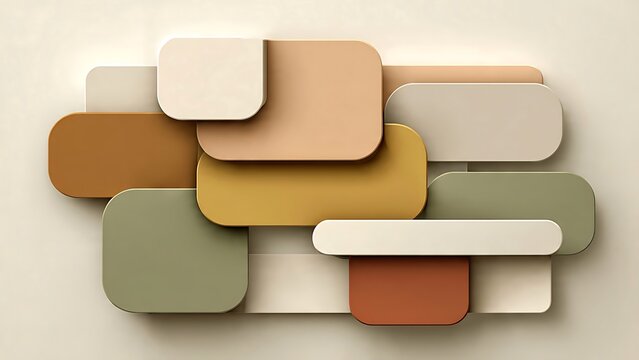 minimalist overlapping pastel rectangles 3d mockup design