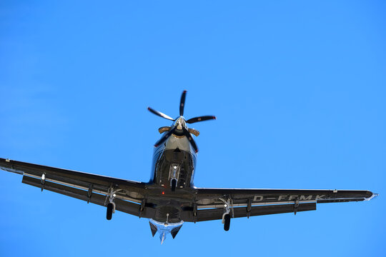 Private airplane Arcus Air type Pilatus PC-12 NGX registration D-FFMK landing on runway 28 at Swiss Z&uuml;rich Airport on a sunny spring day. Photo taken June 14th, 2026, Zurich Kloten, Switzerland.