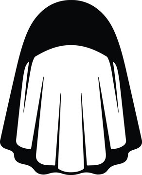 Silhouette vector of a catholic nun wearing traditional habit design