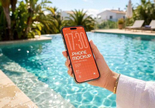 Summer Poolside Phone Mockup
