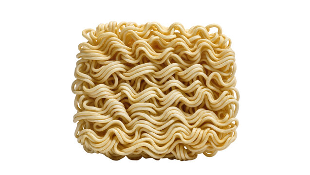 Dried instant ramen noodles block