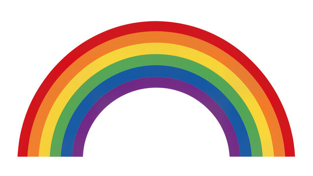 Colorful rainbow arc with red orange yellow green blue, and purple bands