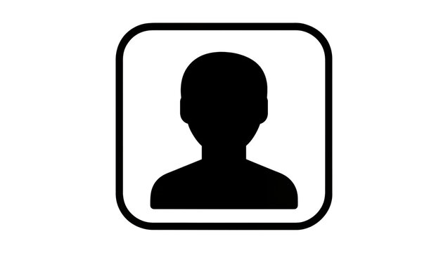 Black silhouette of a person in a rounded square icon