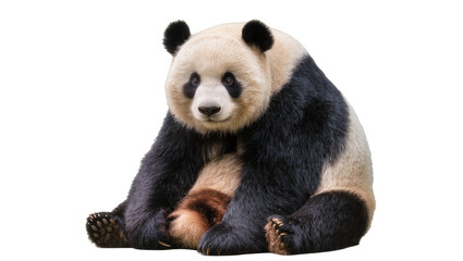 Giant Panda Bear Sitting with Black and White Fur © Laura