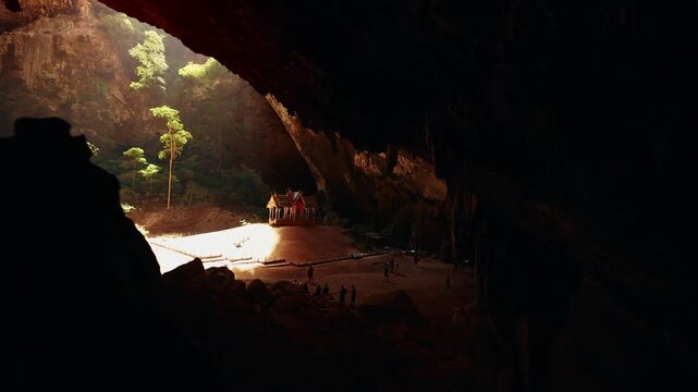 Phraya Nakhon Cave with sunlight, Landmark Royal pavilion, Khao Sam Roi Yot National Park in Thailand.