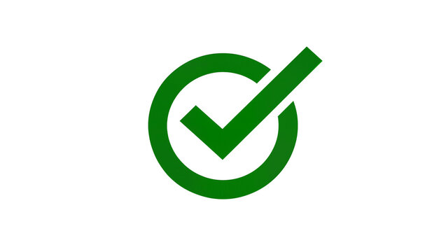 Green check mark inside circle symbol