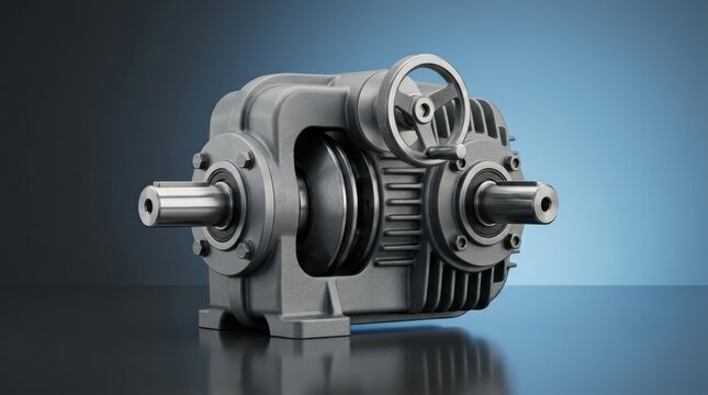 Industrial mechanical variator 3D render, variable speed drive, continuously adjustable transmission, mechanical speed control unit