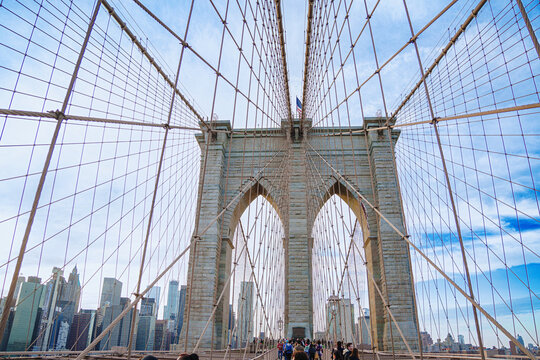  New York Brooklyn Bridge - big panorama.