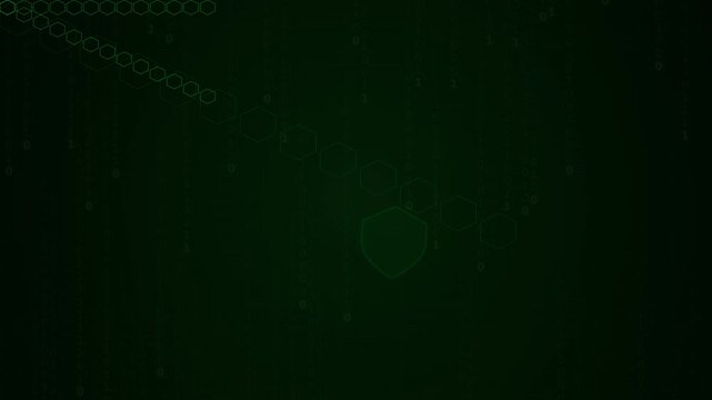 Abstract green digital network connection and data flow background animation