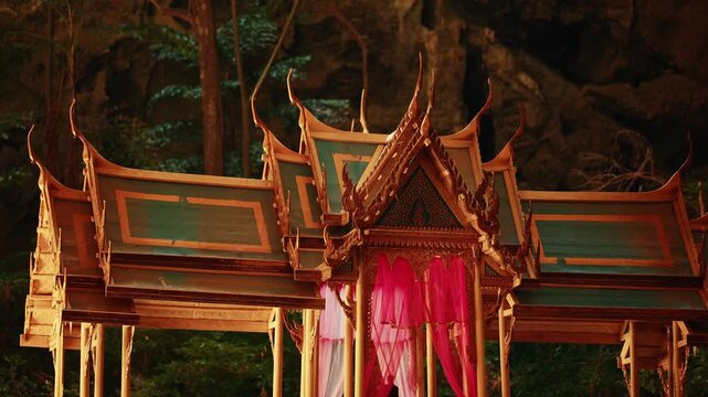 Phraya Nakhon Cave with sunlight, Landmark Royal pavilion, Khao Sam Roi Yot National Park in Thailand.
