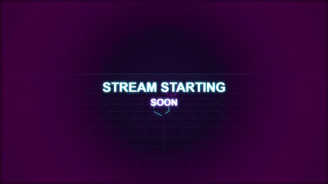 Digital transition animation with text notification for broadcast