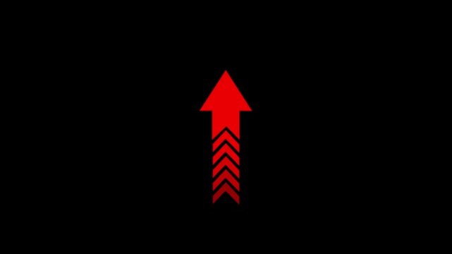 Cyan color right directional arrow loop animation. Direction concept arrow icon on black background