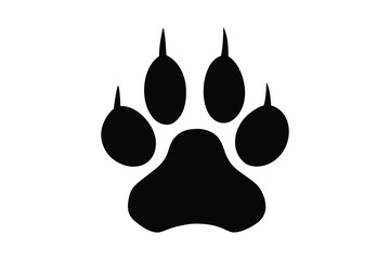Wildcat paw print silhouette vector, Wolf paw print, animal paw print vector illustration © Pixel Hub
