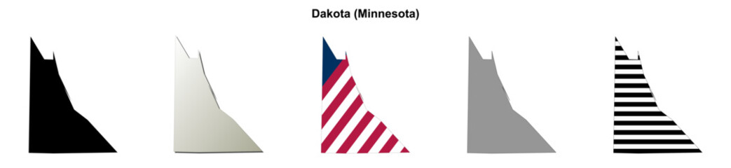 Obraz premium Dakota (Minnesota) blank outline map set