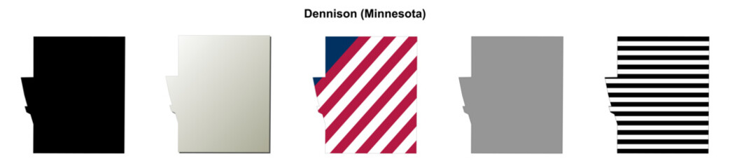 Obraz premium Dennison (Minnesota) blank outline map set