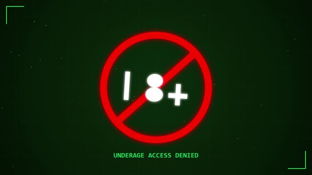 Digital warning symbol for restricted content and age verification