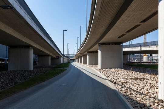 Germany, Brandenburg, Schonefeld, Elevated roads at Berlin Brandenburg Airport