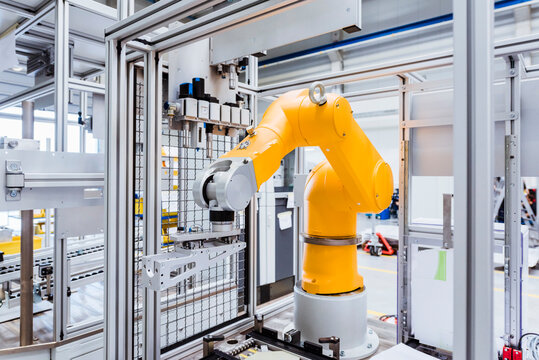 Industrial robot on factory shop floor
