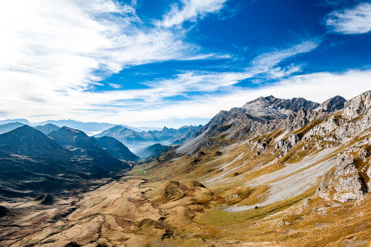 Mountainscape of Grosses Walsertal in the Austrian Alps