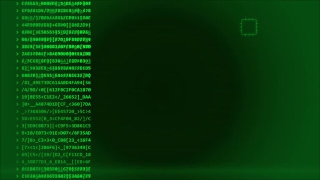 Digital data stream abstract background green code binary information flow