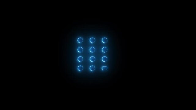 neon cyber security number pad concept, information security and encryption, secure access to user's personal information, secure Internet access, cybersecurity..