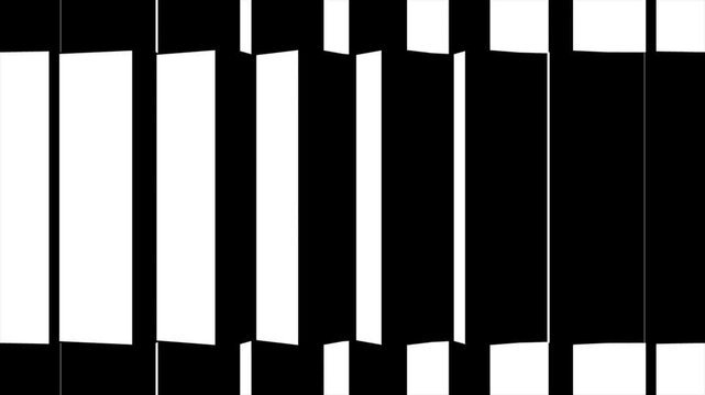 Geometric rectangular shape video transition pack featuring three abstract black and white graphic matte overlays for seamless film editing