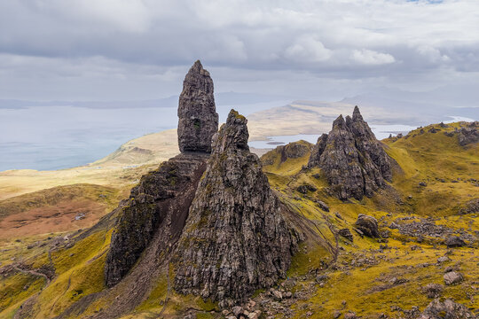 Old Man of Storr, &icirc;le de Skye &ndash; &Eacute;cosse sauvage depuis les airs