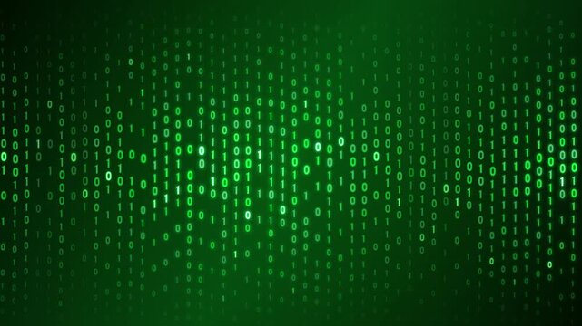 Digital data stream abstract background with binary code elements