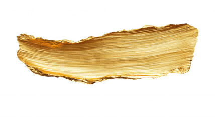 Naklejka premium Golden paint stroke texture creating abstract shining background element on transparent png