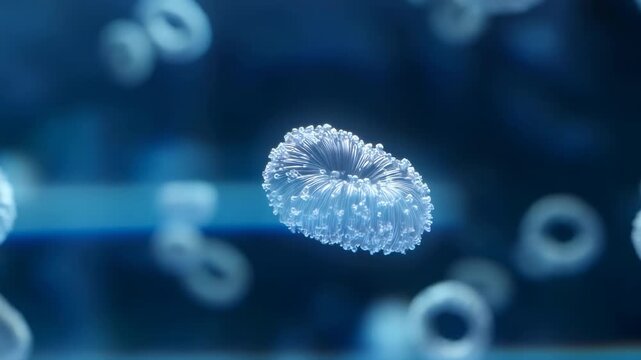 Transparent glass sphere with floating particles