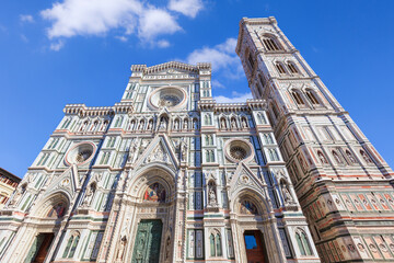 Fototapeta premium Florence, Italy. Facade of the Cathedral of Santa Maria del Fiore (Duomo)