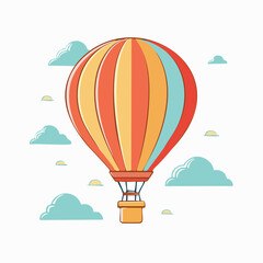 Fototapeta premium Colorful hot air balloon floating among clouds