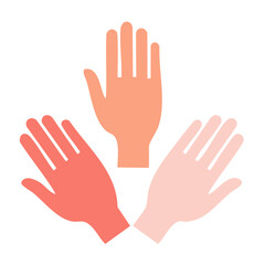 Fototapeta premium Flat design hand gesture in orange red and pink
