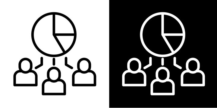 Audience Analysis  Icon Set White Line Style Collection