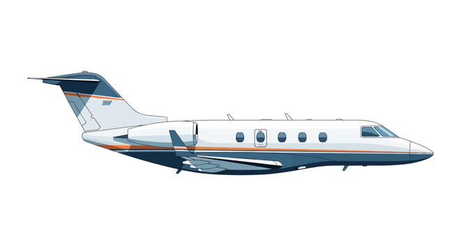 Private Jet Aircraft Illustration for Executive Travel