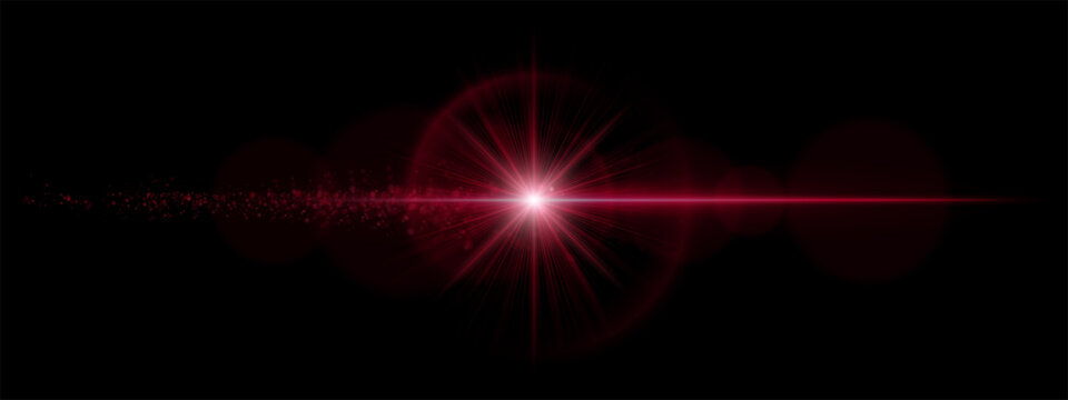 Cosmic light flare. Stellar burst, radiant beam, sparkle dust, lens reflections, deep space atmosphere, science fiction scene, visual effects, digital composition, transparency, cinematic graphics