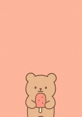 Obraz premium Cute bear with popsicle.